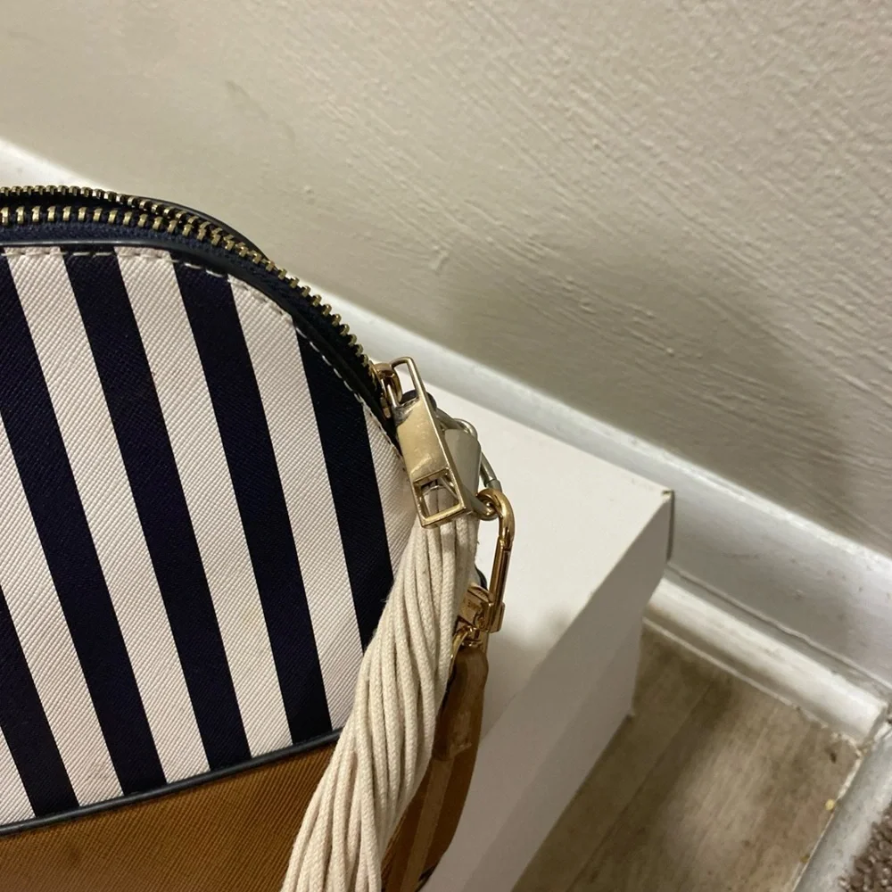 Aldo Striped Navy and Brown‎ Crossbody Bag